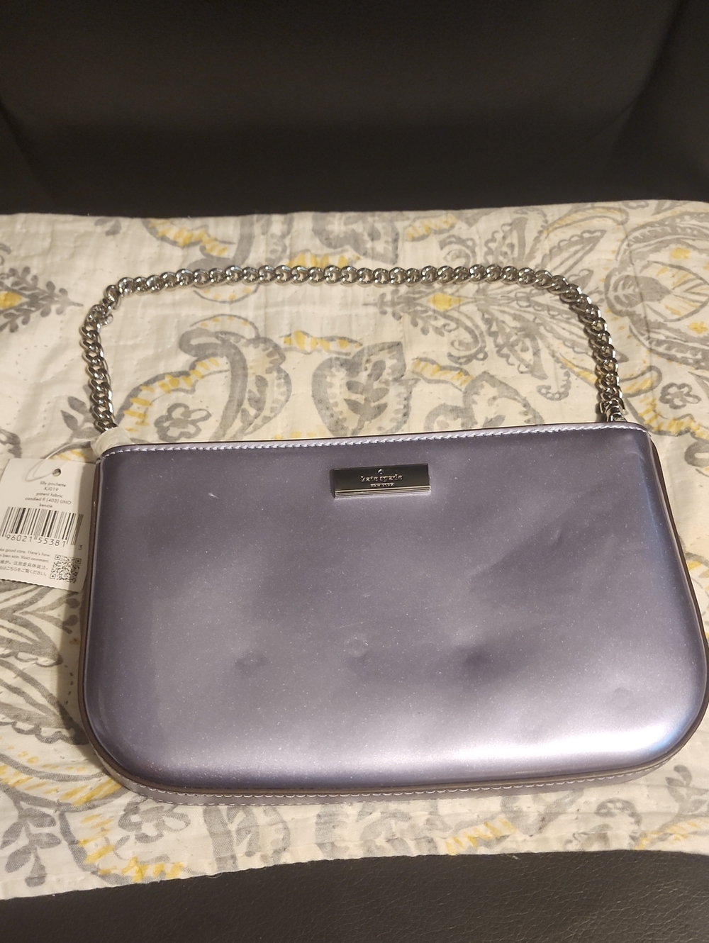 Kate Spade Lilac Metallic Chain Purse